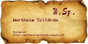 Wertheim Szilárda névjegykártya